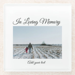 simple colourful minimal loving memory sympathy glass coaster
