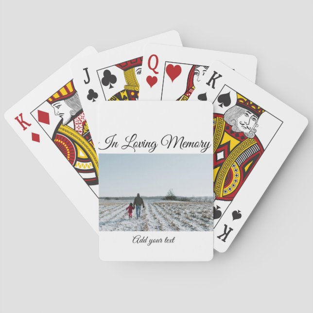 simple colourful minimal loving memory sympathy playing cards (Back)
