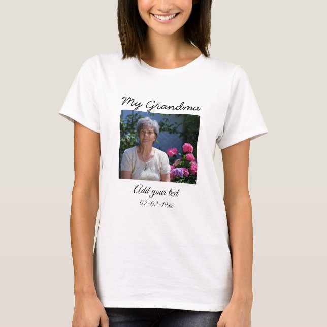 simple colourful minimal photo my grandma text yea T-Shirt (Front)
