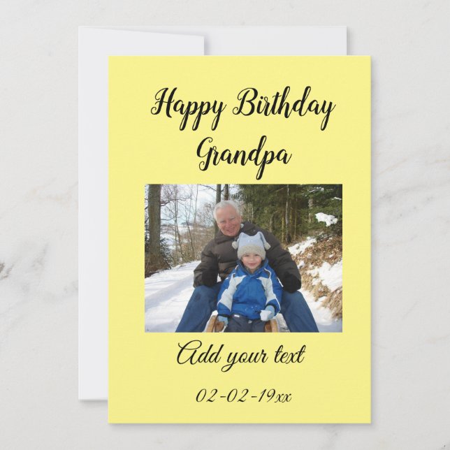 simple colourful minimal photo my grandpa birthday (Front)