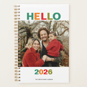 Simple colourful modern typography 2026 photo planner
