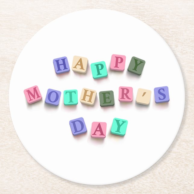 Simple Colourful Mother's Day Tiles | Coaster (Front)