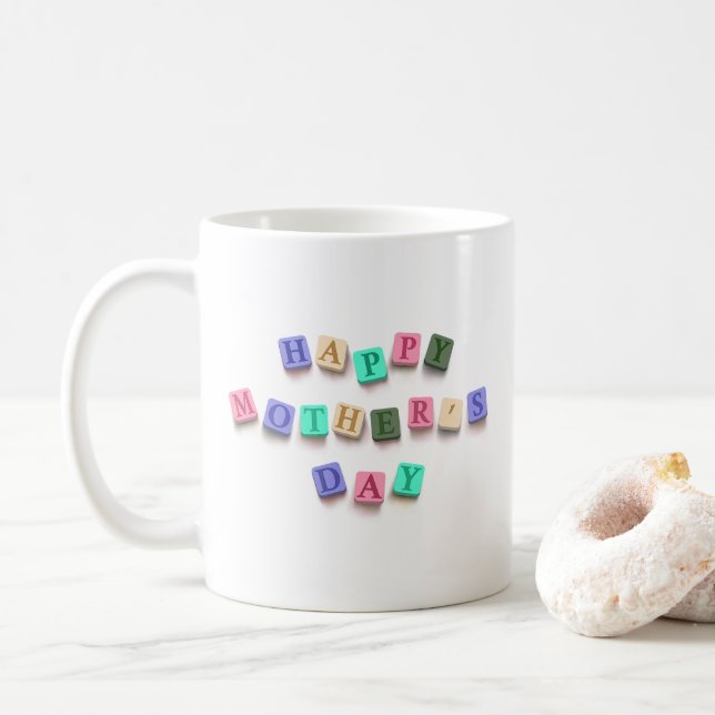 Simple Colourful Mother's Day Tiles | Coffee Mug (With Donut)
