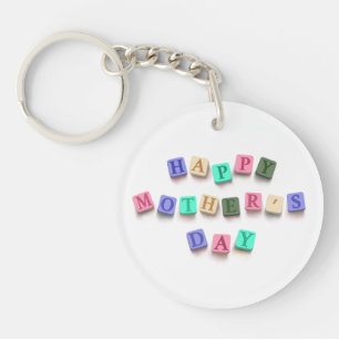 Simple Colourful Mother's Day Tiles Keychain