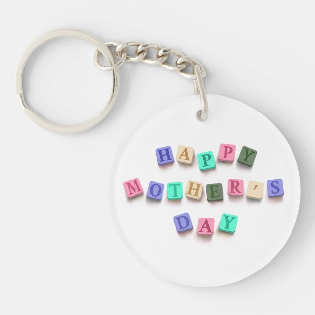 Simple Colourful Mother's Day Tiles | Keychain (Front)