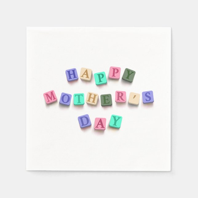 Simple Colourful Mother's Day Tiles | Napkin (Front)