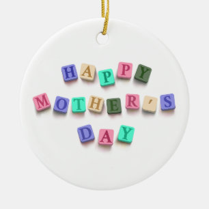 Simple Colourful Mother's Day Tiles   Ornament