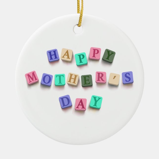Simple Colourful Mother's Day Tiles | Ornament (Front)