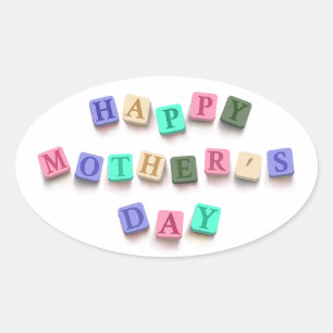 Simple Colourful Mother's Day Tiles   Sticker Seal