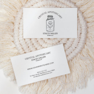 Simple Colourful New Age Crystal Apothecary Busine Business Card