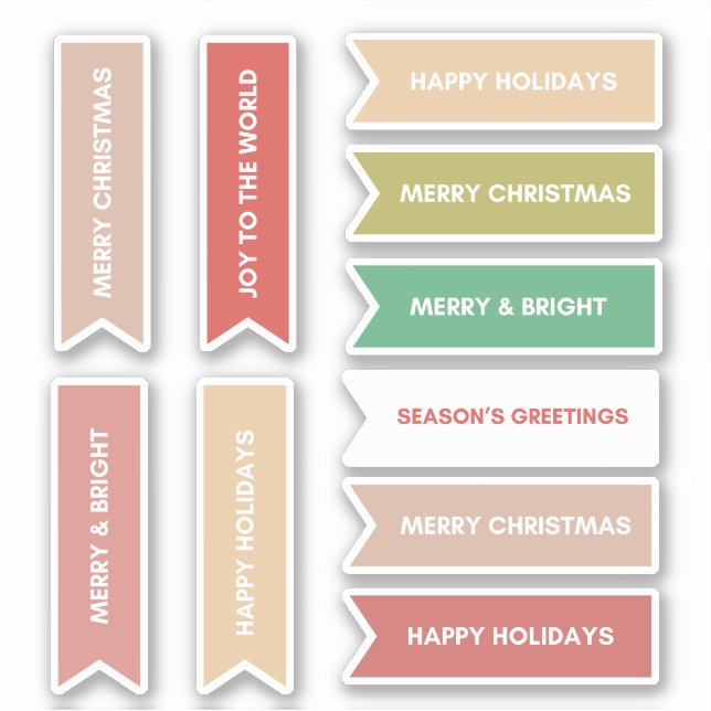 Simple Colourful Pastel 10 pc Mix Christmas Text (Front)