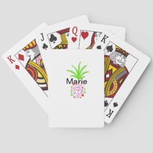 Simple colourful pineapple add name minimal custom playing cards