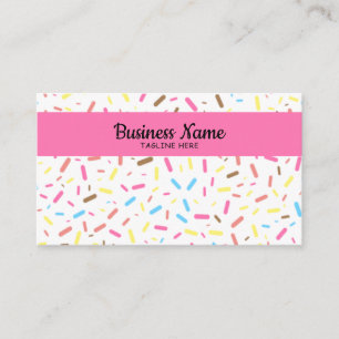 Simple Colourful Sprinkles Frosting Ice Cream Business Card