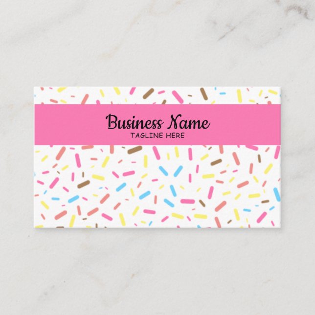 Simple Colourful Sprinkles Frosting Ice Cream Business Card (Front)