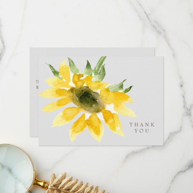 Simple Colourful Sunflower Funeral Thank You (Front/Back In Situ)