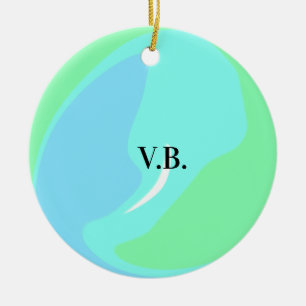 Simple colourful watercolor circle handmade add ceramic tree decoration