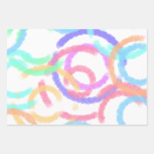 Simple colourful watercolor circle handmade add wrapping paper sheet