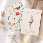 Simple Colourful Wildflower Floral Wedding Save The Date<br><div class="desc">Simple Colourful Wildflower Floral Wedding Save the Date Card - Minimalist Botanical Elegance with a Whimsical Touch. Celebrate love's bloom with our charming wedding save-the-date cards featuring a simple yet vibrant display of colourful wildflowers. The minimalist design captures the essence of natural beauty, allowing the wildflowers to take centre stage...</div>
