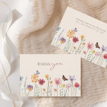 Simple Colourful Wildflower Floral Wedding Thank You Card<br><div class="desc">Simple Colourful Wildflower Floral Wedding Thank You Card - Minimalist Botanical Elegance with a Whimsical Touch. Celebrate love's bloom with our charming wedding thank you cards featuring a simple yet vibrant display of colourful wildflowers. The minimalist design captures the essence of natural beauty, allowing the wildflowers to take centre stage...</div>