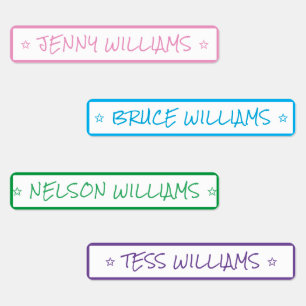 Simple Colours Custom Name Star Clothing Iron On