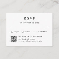 Simple Combo Traditional and QR Code Wedding RSVP