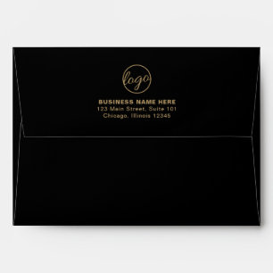 Simple Company Branding Business Black Gold Logo Envelope