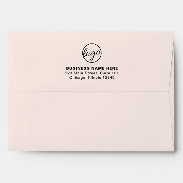 Simple Company Branding Business Logo Blush Pink Envelope (Back (Top Flap))