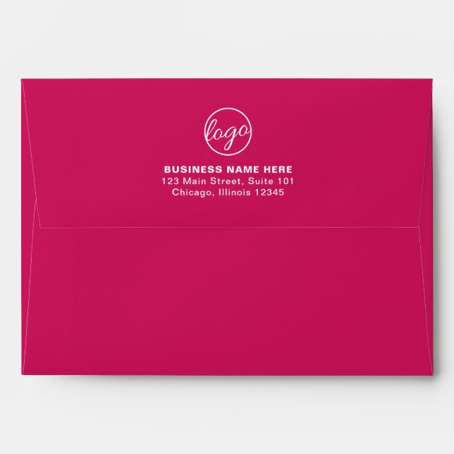 Simple Company Branding Business Logo Fuschia Envelope (Back (Top Flap))