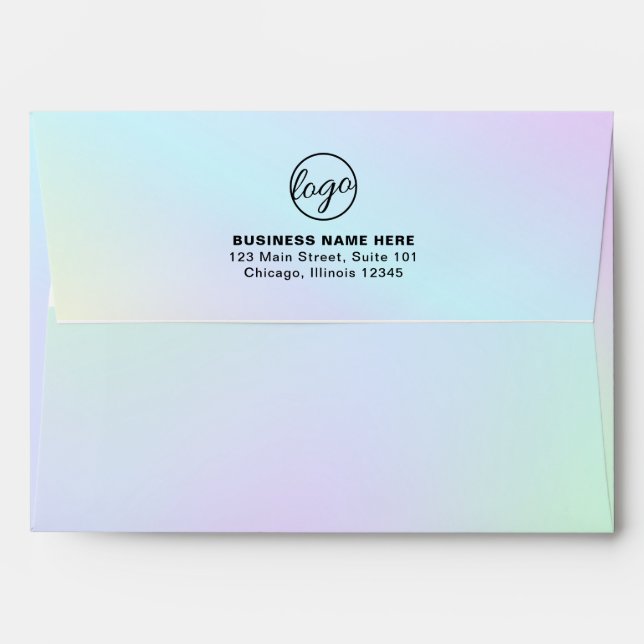 Simple Company Branding Business Logo Holographic Envelope (Back (Top Flap))