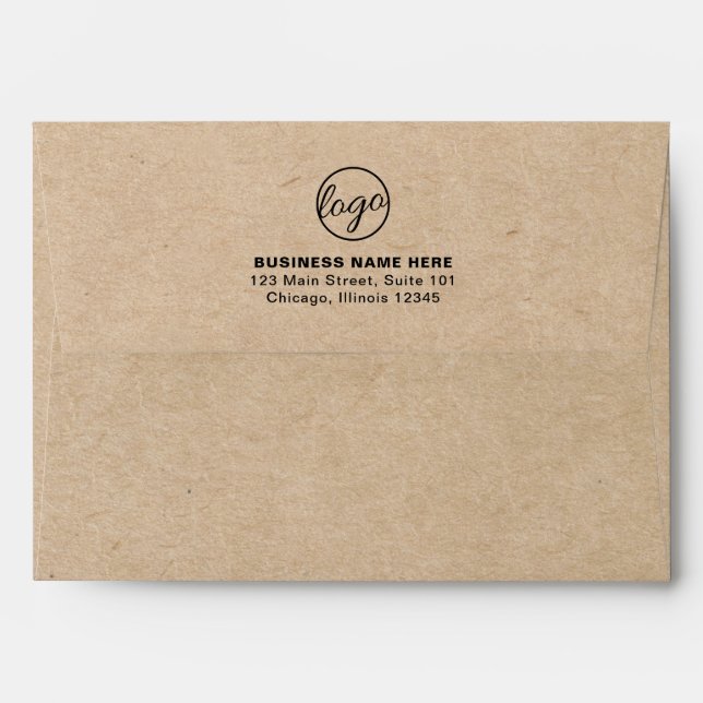 Simple Company Branding Business Logo Rustic Envelope (Back (Top Flap))