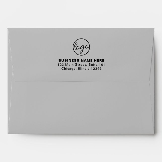 Simple Company Branding Logo Light Grey Business Envelope (Back (Top Flap))