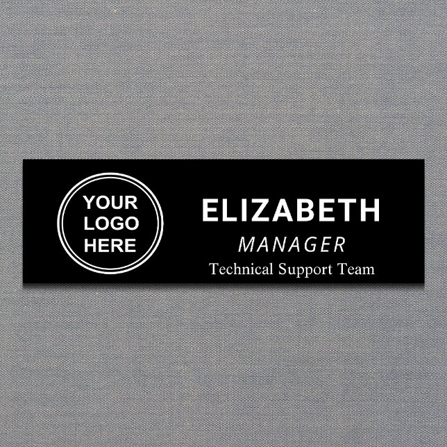 Simple Company Logo Black Name Tag (Creator Uploaded)