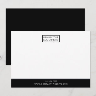 Simple Company Logo Business Contact Black Branded Card