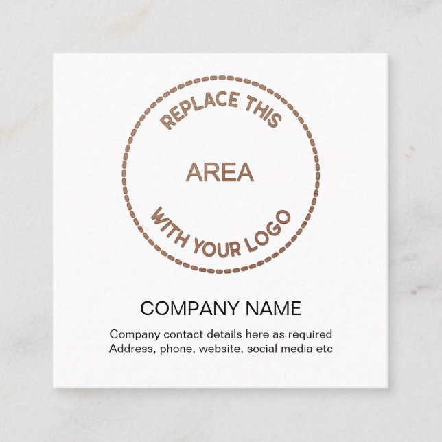 Simple Company Logo Business Contact Details Square Business Card (Front)