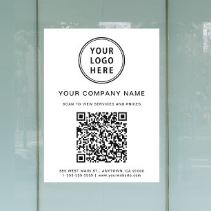 Simple Company Logo Create Your QR Code White Window Cling