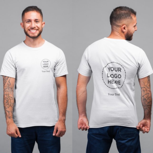 Simple Company Logo & Text front back Corporate T-Shirt (Creator Uploaded)