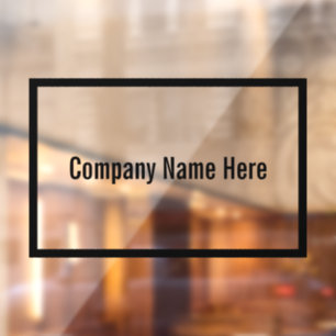 Simple Company Name Here Black Text Template Window Cling