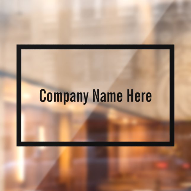 Simple Company Name Here Black Text Template Window Cling (Sheet 2)