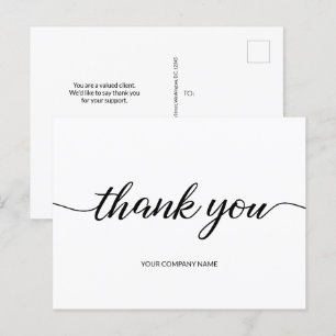 Simple Company Name Thank you Script Postcard