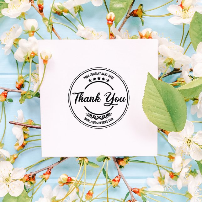 Simple Company Script Thank You, Custom Rubber Stamp (Creator Uploaded)