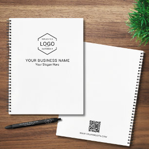Simple Company Text Logo QR Code Business  Notebook