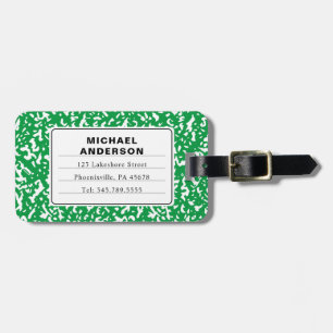 Simple Composition Green And White Notebook Luggage Tag