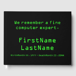 Simple Computer Expert Memorial Guest Book