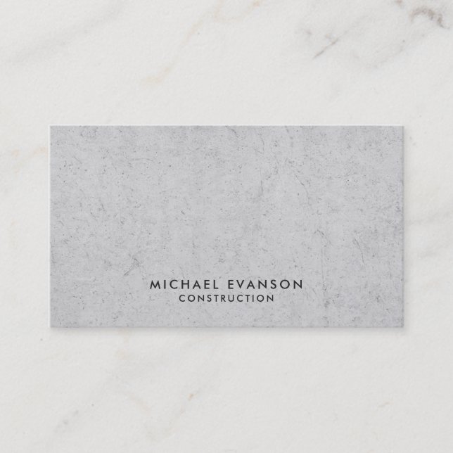 Simple Concrete Look Construction Professional Business Card (Front)