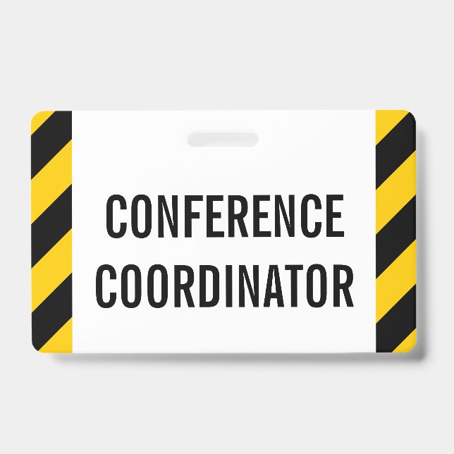 Simple "CONFERENCE COORDINATOR" Badge ID Badge (Front)