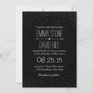 Simple Confetti Dots Wedding Invitations