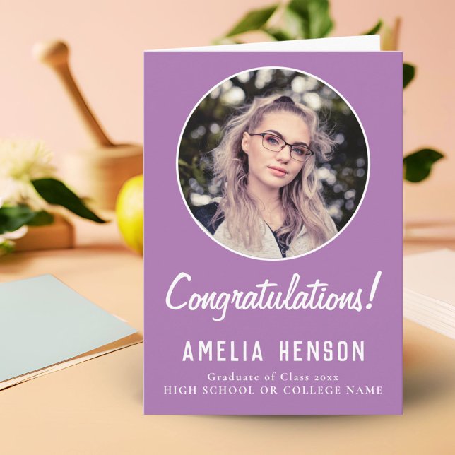 Simple Congratulations Graduate Photo Graduation  Card (Creator Uploaded)