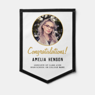 Simple Congratulations Graduate Photo Graduation  Pennant