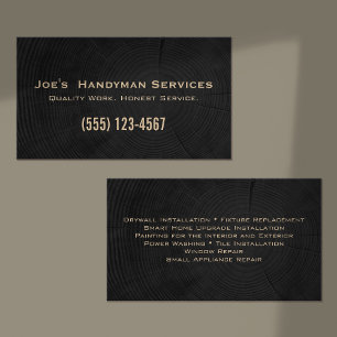 Simple Construction Handyman Contractor Renovation Business Card