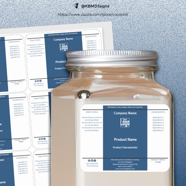 Simple Container Blue White Black Product Labels (Simple Container Blue White Black Product Labels)